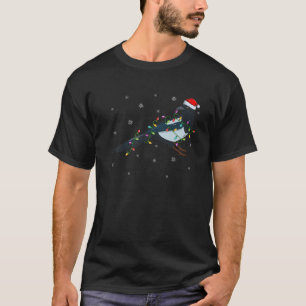 T-shirt Magpie Bird Xmas Éclairage Santa Hat Magpie Christ