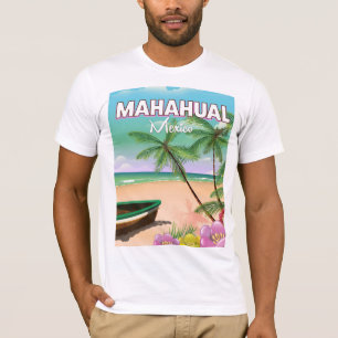 T-shirt Mahahual affiche de plage mexicaine