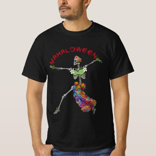 T-shirt Mahaloween Hula Hawaiian Girl Danser Halloween Ha (Devant)