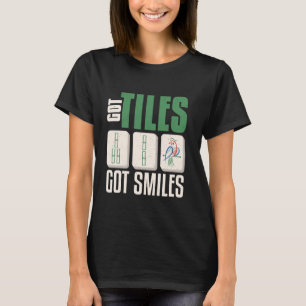 T-shirt Mahjong a des tuiles a des sourires Design Mahjong