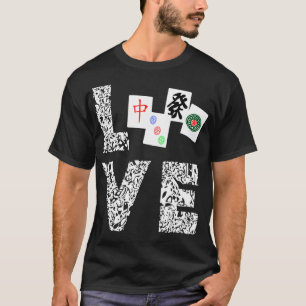 T-shirt Mahjong Love Playing Chinese Game Mah Jongg Player