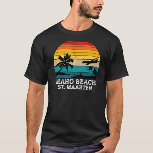 T-shirt Maho Beach île des Caraïbes de St Maarten (Devant)