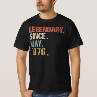 T-shirt Mai 1970 Cadeau d'anniversaire , légendaire depuis