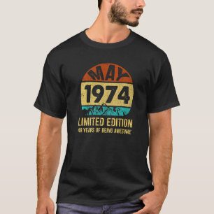 T-shirt Mai 1974 48e anniversaire 48 ans