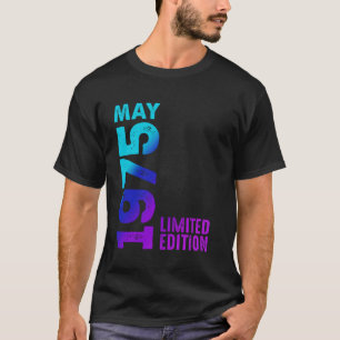 T-shirt Mai 1975 Année 1975 Rétro 1975 Édition Limitée Vin