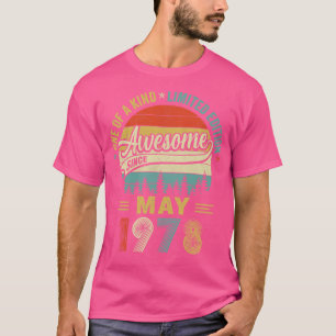T-shirt Mai 1978 Vintage 45 ans Retro 45e anniversaire