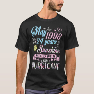 T-shirt Mai 1998 Anniversaire 24 Ans D'Être Sunshine Mixte
