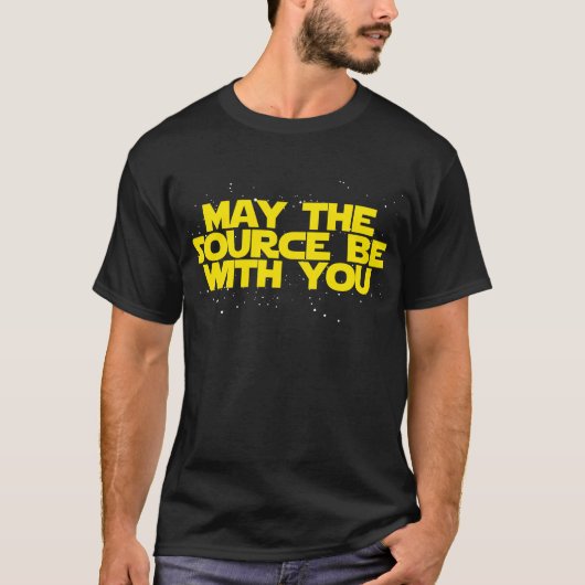 T-shirt Mai la source soit avec vous - jaune/parodie (Devant)
