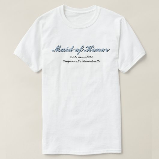T-shirt Maid of Honor Dusty Blue Bachelorette Correspondan (Design devant)