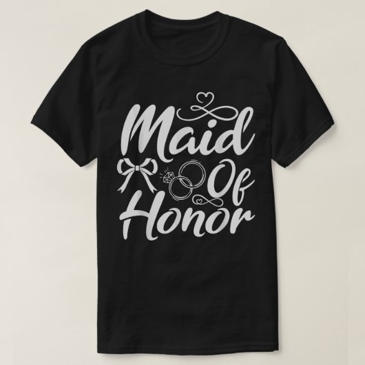 T-shirt Maid of Honor Women Wedding Bridal Shower Bride Ba (Design devant)
