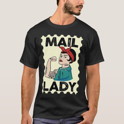 T-shirt Mail Carrier Postal Worker Postman Mail Lady Stamp (Devant)