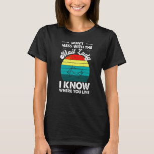 T-shirt Mail Lady Postal Worker Mail Livraison Lady Costum