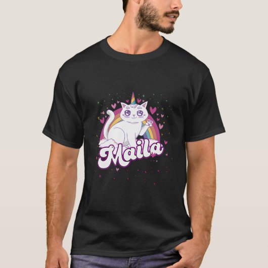 T-shirt Maila Nom Adorable Avec Beau Caticorn (Devant)