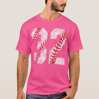 T-shirt Maillot de baseball en détresse numéro 32 uniforme