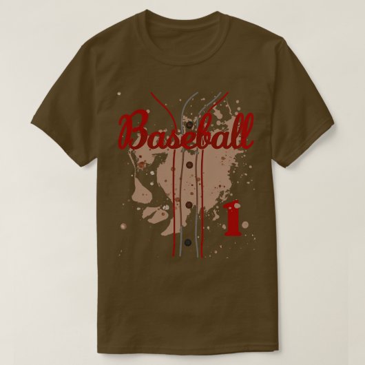 T-shirt Maillot de Baseball Numéro 1 Uniforme de Baseball  (Design devant)