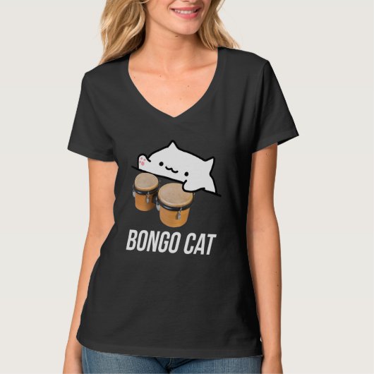 T-shirt maillot de chat bongo avec mignon chat bongo (Devant)