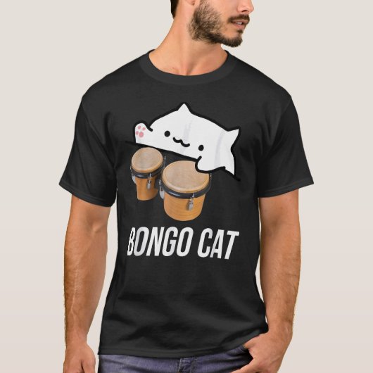 T-shirt maillot de chat bongo avec mignon chat bongo (Devant)