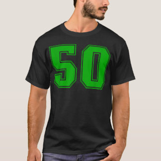 T-shirt Maillot de fan de sport vert numéro 50