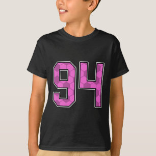 T-shirt Maillot de joueur de football rose motif numéro 94