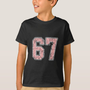 T-shirt Maillot de joueur rose et blanc numéro 67 Uniforme