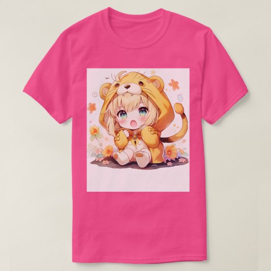 T-shirt maillot de lion de chibi saber (Design devant)