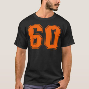 T-shirt Maillot de sport orange numéro 60 Chanceux