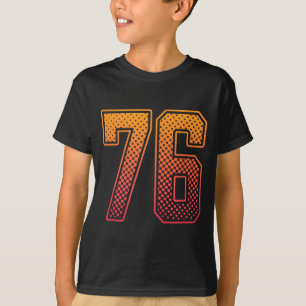 T-shirt Maillot de sport rouge orange numéro 76 uniforme d