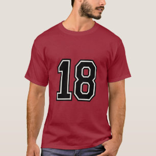 T-shirt Maillot de sport universitaire numéro 18 18e ann