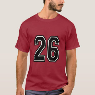 T-shirt Maillot de sport universitaire numéro 26 26e ann