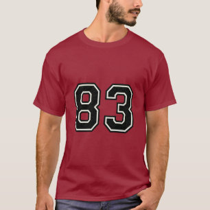 T-shirt Maillot de sport universitaire numéro 83 83e ann