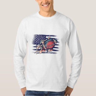 T-shirt Maillot de supporter de football américain drapeau