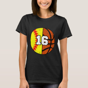 T-shirt Maillot Numéro 16 Softll Sketll Drôle 16e Annivers