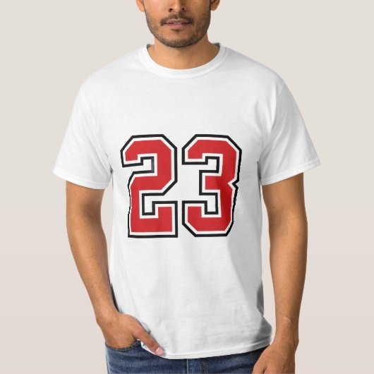 T-shirt Maillot Rouge Gras Numéro 23 (Devant)