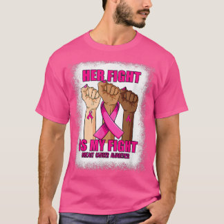 T-shirt Main Blanche Sa Lutte Est Ma Lutte Cancer Du Sein