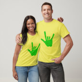 T-shirt Main d'amour, langue des signes en vert, sur Tee (Unisexe)
