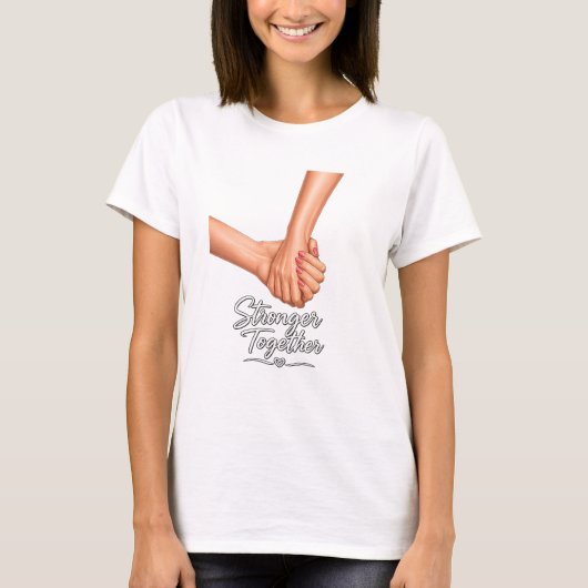 T-Shirt Main Dans La Main Unis (Devant)
