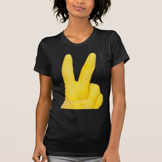 T-shirt Main dans le gant de latex jaune (Devant)