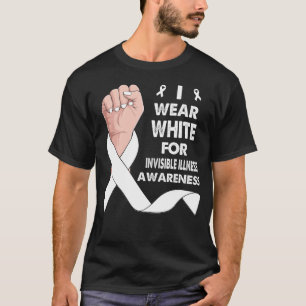 T-shirt Main de boxe Je porte le blanc pour une maladie IN