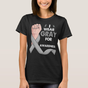 T-shirt Main de boxe Je porte le gris pour la sensibilisat