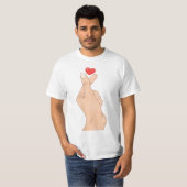 T-shirt Main de cœur avec les doigts (Devant entier)