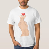 T-shirt Main de cœur avec les doigts (Devant)