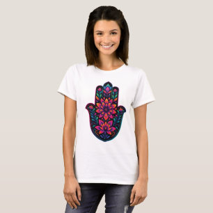 T-shirt Main de Hamsa Colorée avec Mandala Floral – Esprit