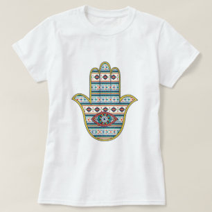 T-shirt Main de HAMSA d'amulette de symbole de Fatima,
