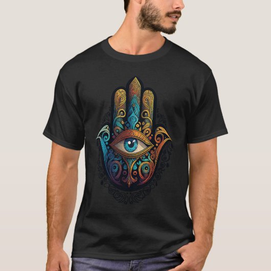 T-shirt Main de Hamsa protection oculaire mal 1 (Devant)