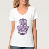 T-shirt Main de henné de Hamsa (violet) (Devant)