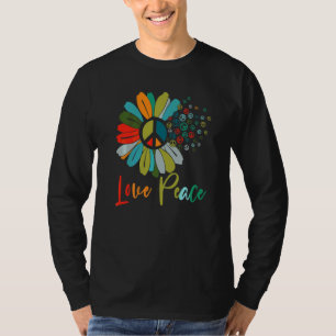 T-shirt Main de la paix Tie Dye Doigt Liberté Hippie Fleur