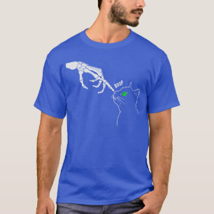 T-shirt Main de squelette Boop sur le nez d'un chat Hallow