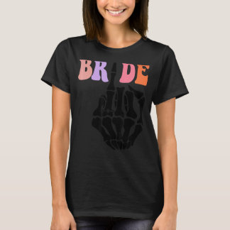 T-shirt Main de squelette de mariée rétro Halloween enterr