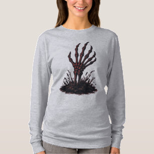 T-shirt Main de squelette effrayante sortant du sol
