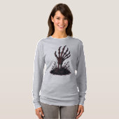 T-shirt Main de squelette effrayante sortant du sol (Devant entier)